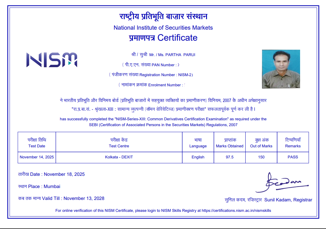 Partha Parui Testimonial